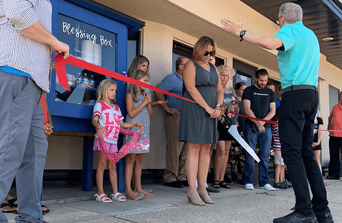 Momentum team at the blessing box unveiling