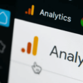Close up of Google Analytics logo in browser