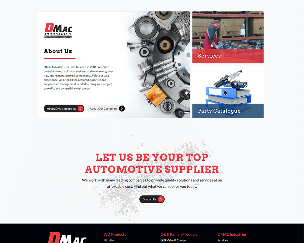 Screenshot of DMac - Featured Pages section