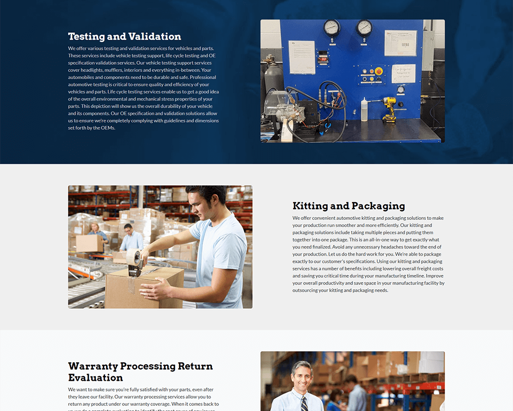 Screenshot of DMac - Services page
