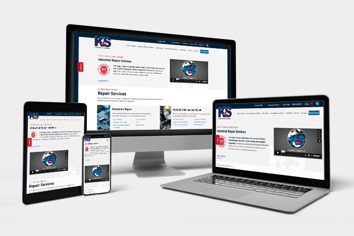 The K+S Services home page on multiple devices