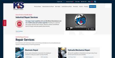Screenshot of K+S Services - Home page
