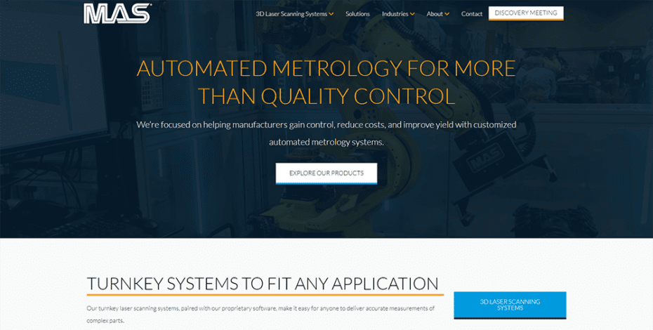 Screenshot of MAS - Home page