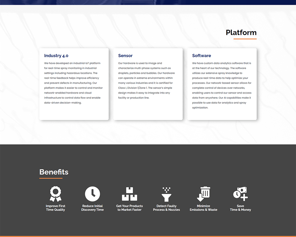 Screenshot of Mazlite Inc. - Platform section