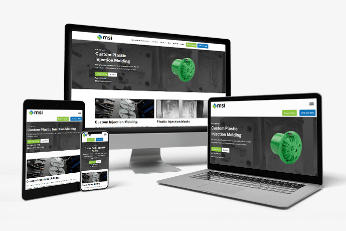 The MIS Mold home page on multiple devices