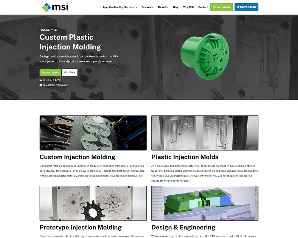 Screenshot of MSI Mold - Home page
