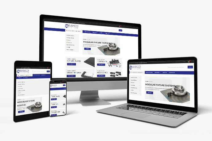 The Rayco Fixture home page on multiple devices
