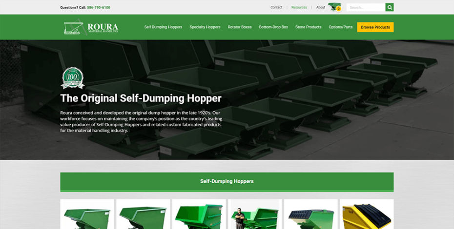 Screenshot of Roura Material Handling - Home page