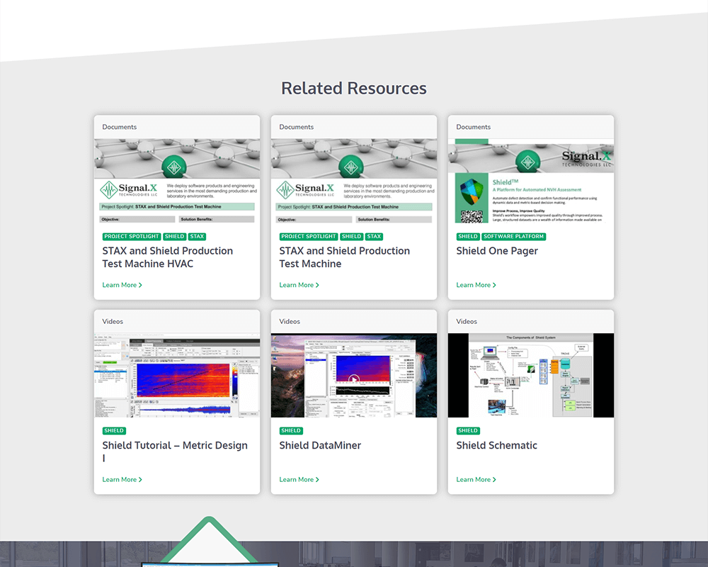 Screenshot of Signal.X Technologies LLC - Related Resources section