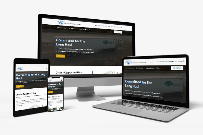The TSI home page on multiple devices