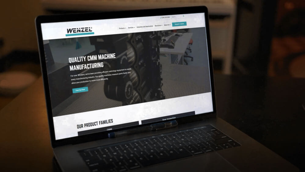 Laptop on the Wenzel America website homepage