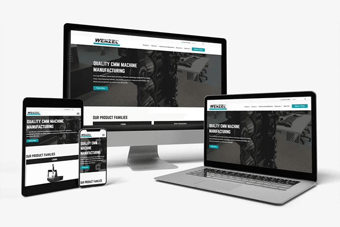 The Wenzel America home page on multiple devices