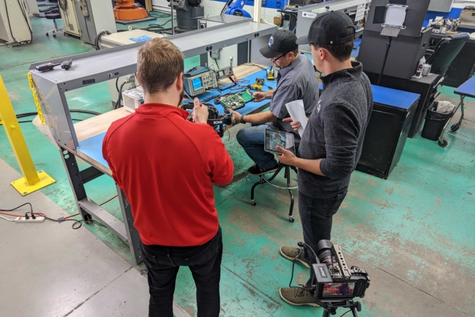 MODI Team on Site Doing Video