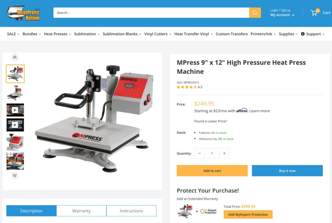 HeatPress Nation product page screenshot