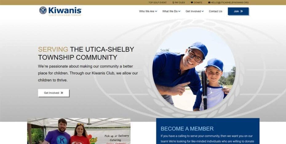 Kiwanis Club website for Utica-Shelby Township community engagement and membership.
