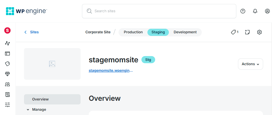 Wordpress hosting staging website